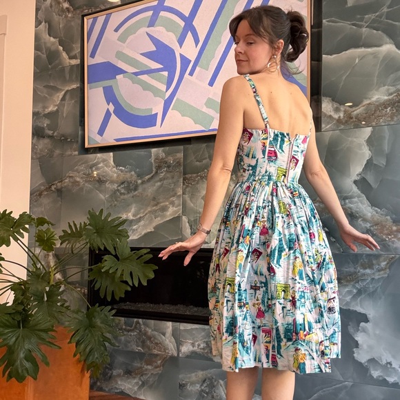 Pinup Couture Paris Printed Swing Dress - Picture 3 of 5